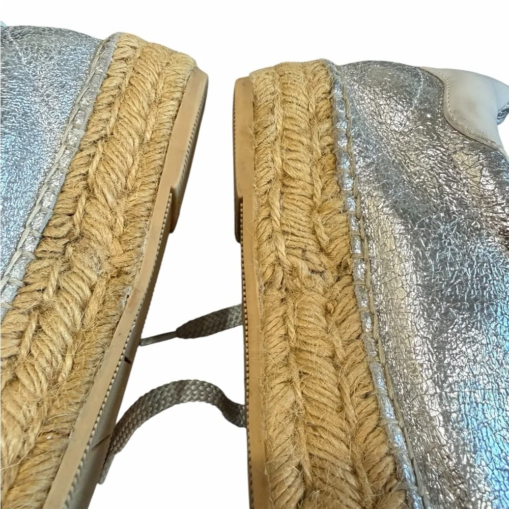 Steve Madden Metallic Silver Star Platform‎ Espadrille Sneakers – Size 8.5